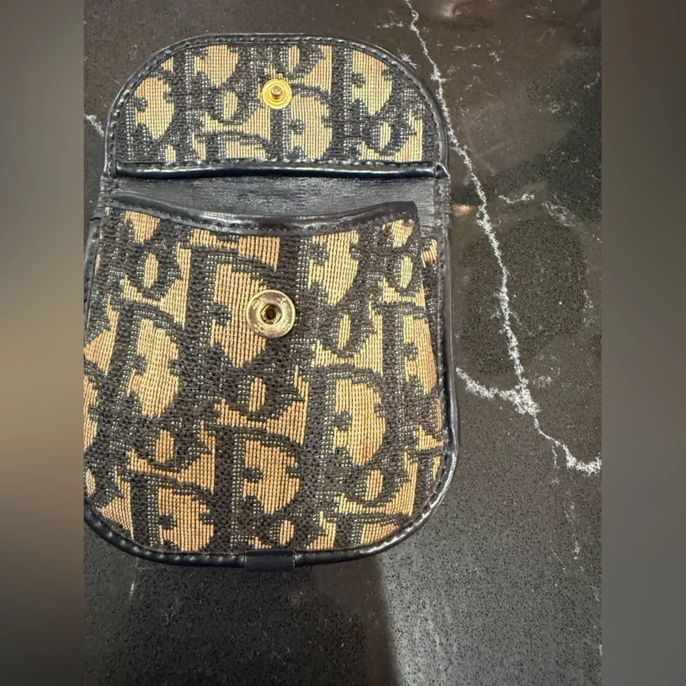Dior Black and Tan Monogram Wallet